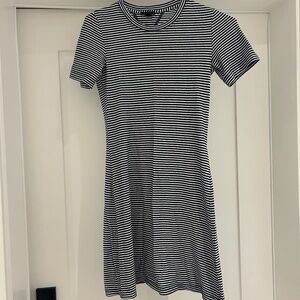 Theory stripe cotton mini dress